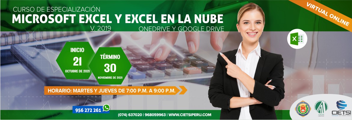 curso de especializaciOn en microsoft excel v 2019 y excel en la nube 2021